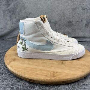 Nike Blazer Mid 77 Indigo Shoes Womens Size 7 White Floral Sneakers DC9265-100